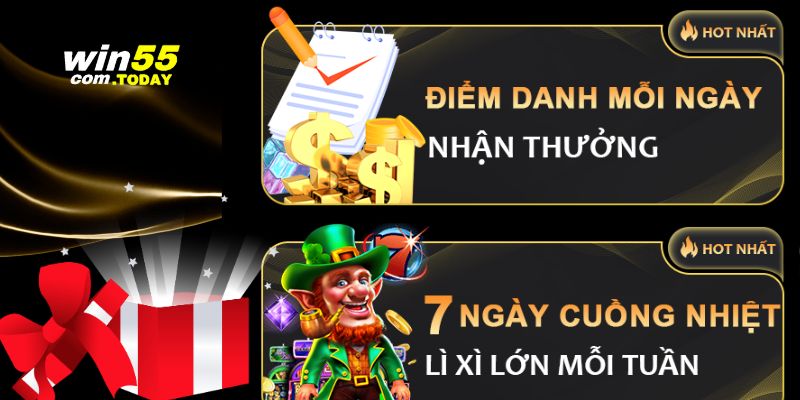 Điểm danh hằng ngày nhận thưởng liền tay